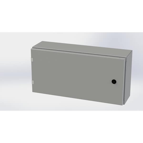1/4 Turn Latch Electrical Enclosures, 12 in H, 6 in D, 24 in W, NEMA 3R, 4, 12, 13, Carbon Steel